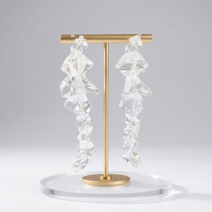 Translucent Clear Acrylic Rock Candy Drop Earrings