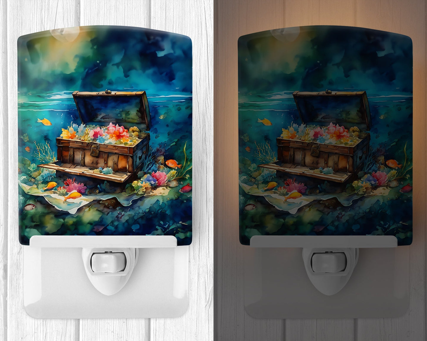 Treasure Chest Ceramic Night Light - One Color / One Size - Home & Garden - Home Improvement - Lights & Lighting