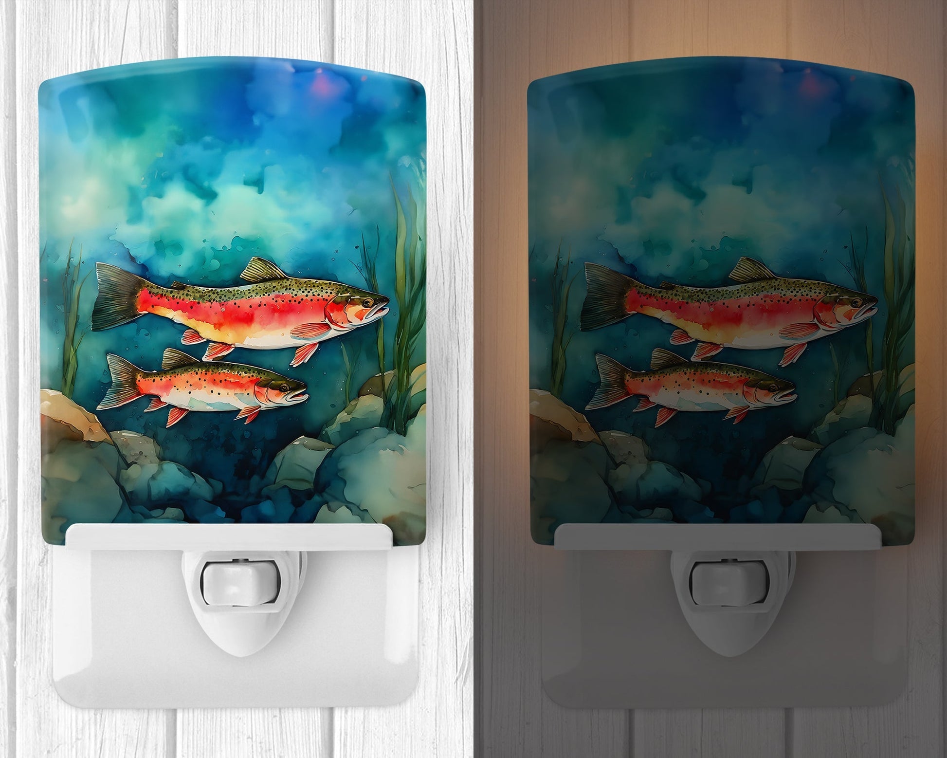 Trout Ceramic Night Light - One Color / One Size - Home & Garden - Home Improvement - Lights & Lighting - Night Lights