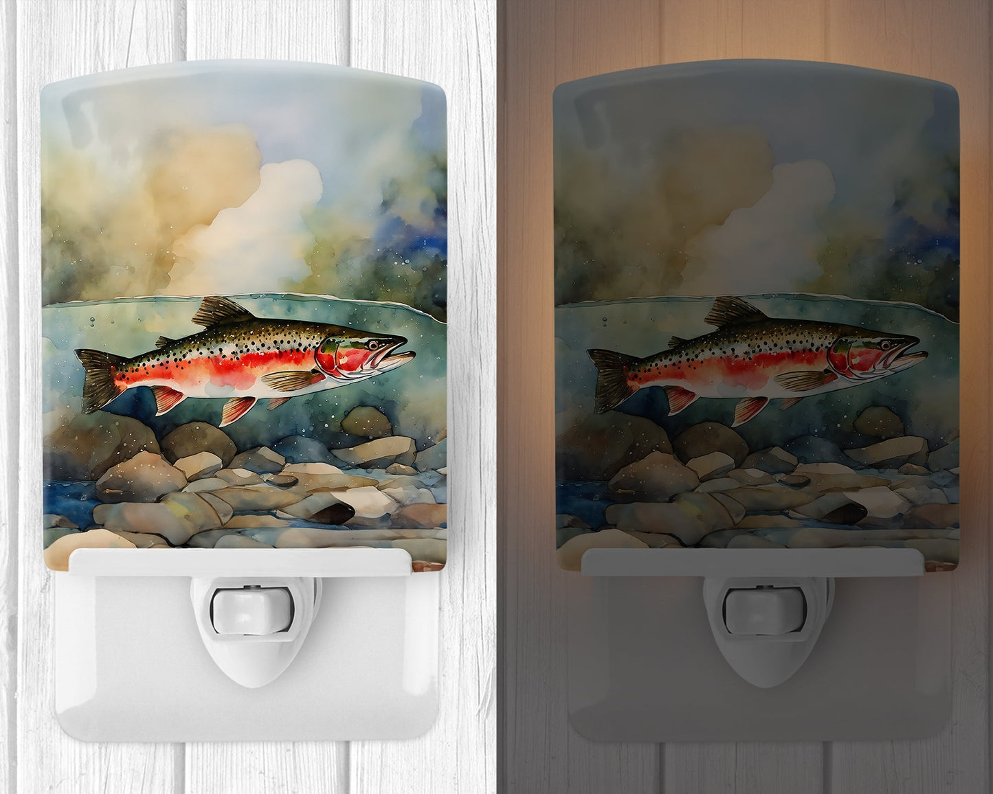 Trout Ceramic Night Light - One Color / One Size - Home & Garden - Home Improvement - Lights & Lighting - Night Lights