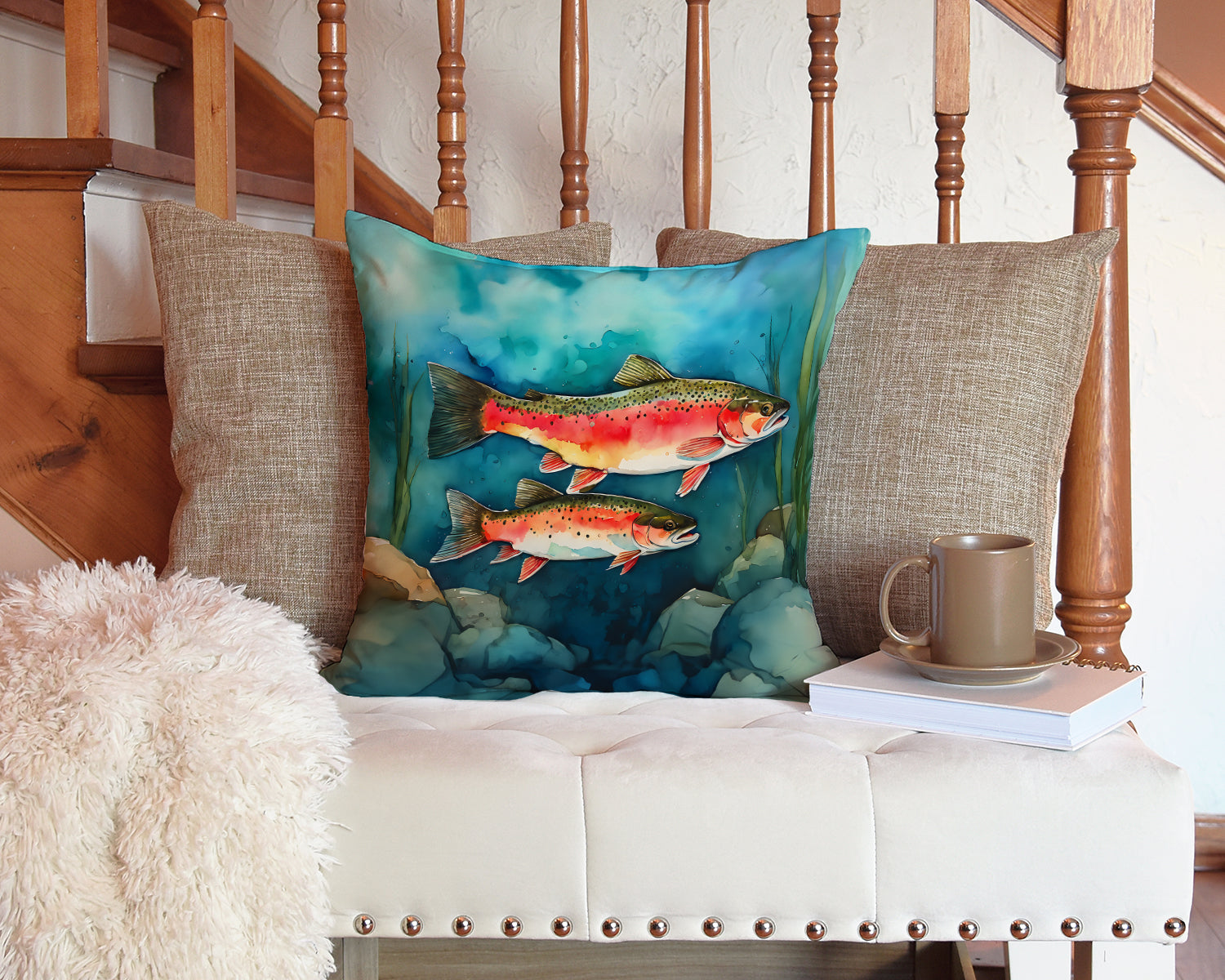 Trout Throw Pillow - One Color / One Size - Home & Garden - Home Textile - Pillows