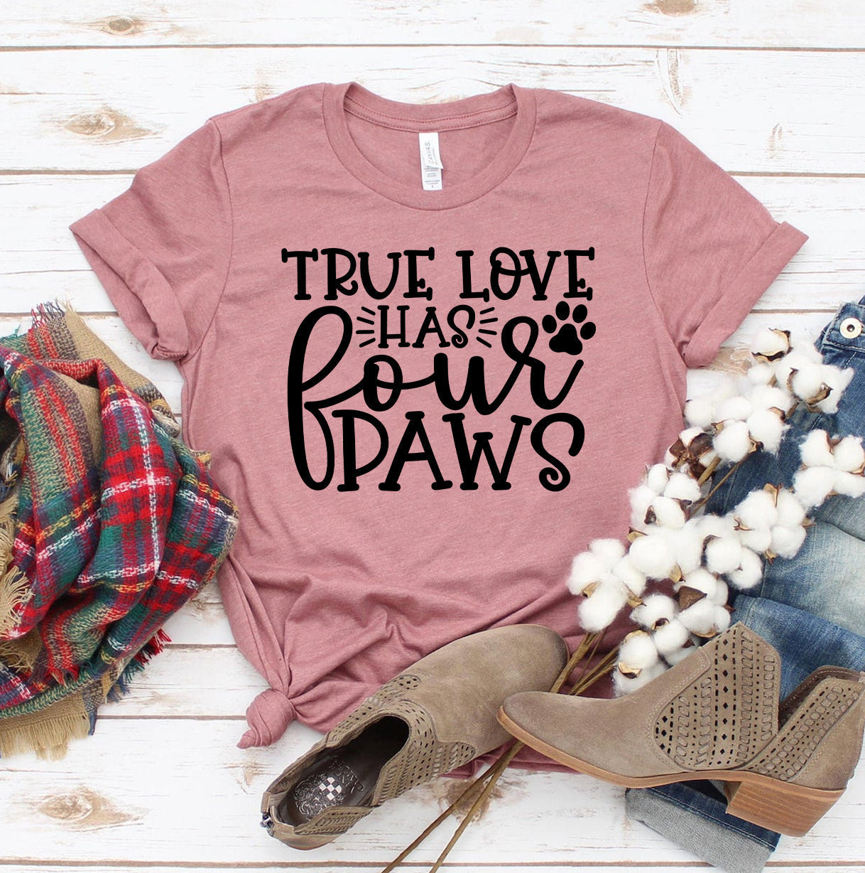 True Love Has 4 Paws T-Shirt - Women’s Fashion - Women’s Clothing - Tops & Tees - T-Shirts