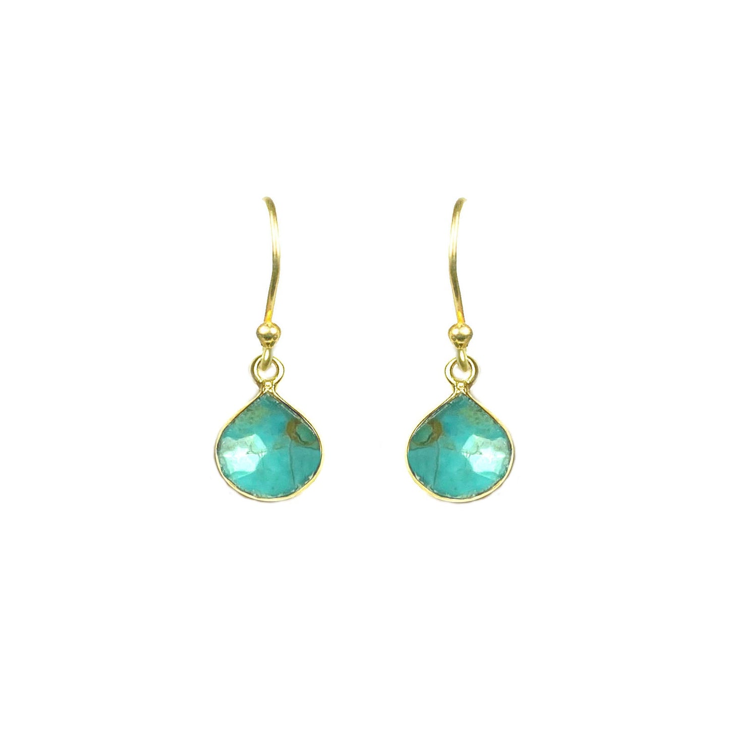 Turquoise Bezel Drop Earrings - One Color / One Size - Jewelry & Accessories - Fine Jewelry - Earrings