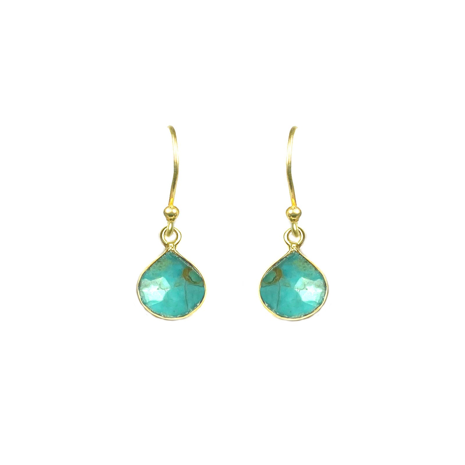 Turquoise Bezel Drop Earrings - One Color / One Size - Jewelry & Accessories - Fine Jewelry - Earrings