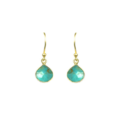 Turquoise Bezel Drop Earrings - One Color / One Size - Jewelry & Accessories - Fine Jewelry - Earrings