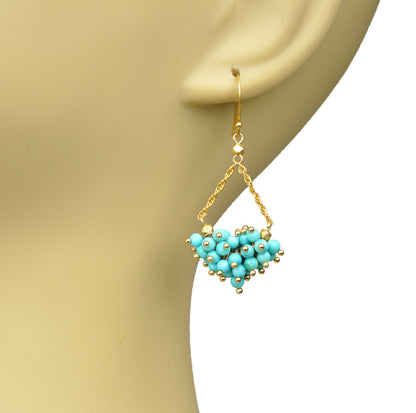 Turquoise Cluster Chandelier Earrings - One Color / One Size - Jewelry & Accessories - Earrings