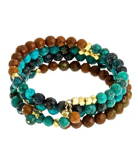 Turquoise Gemstone Stack - One Color / One Size - Jewelry & Accessories - Bracelets & Bangles