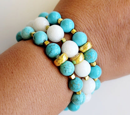 Turquoise & White Bracelets - Jewelry & Accessories - Bracelets & Bangles - Charm Bracelets