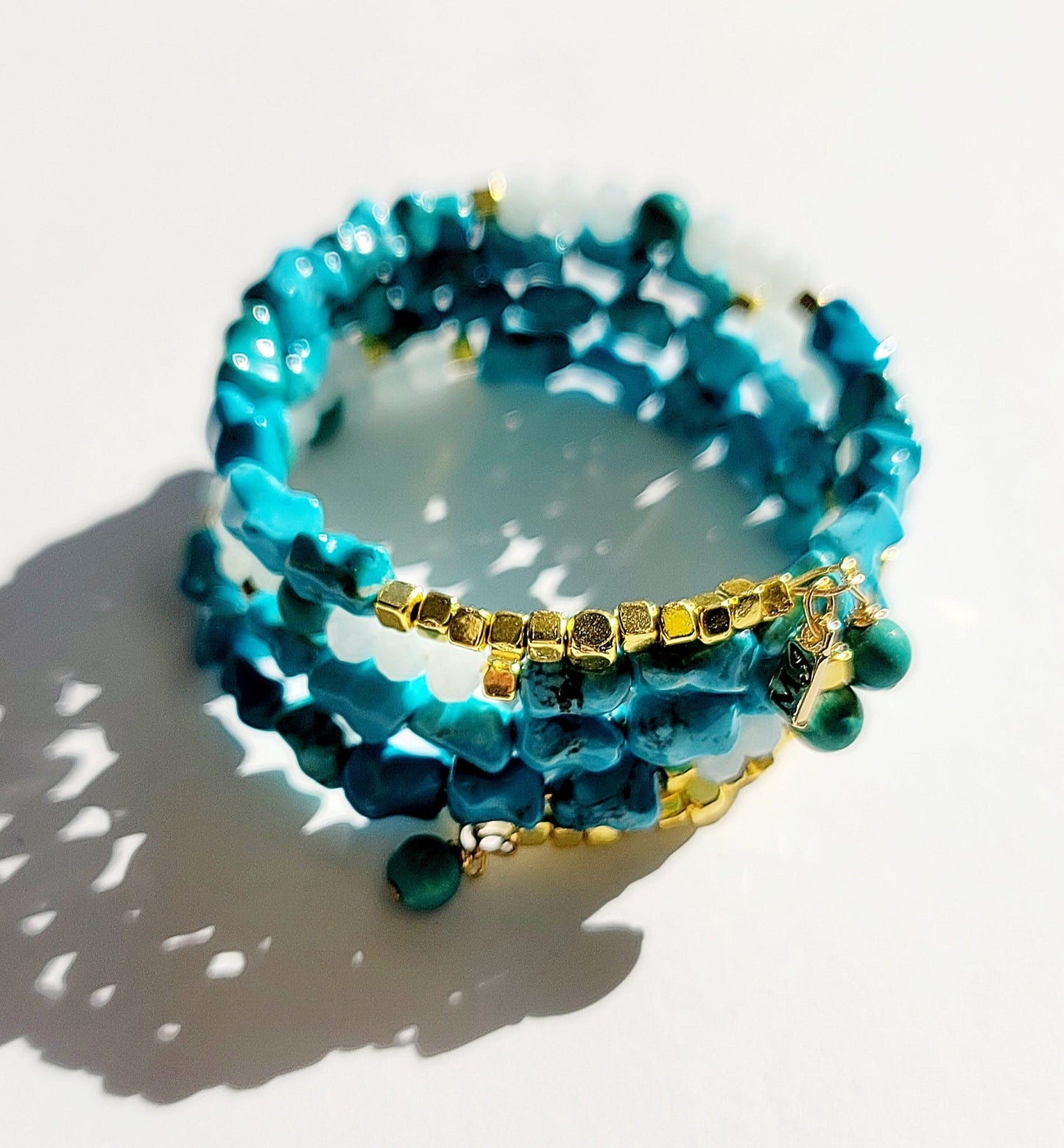 Turquoise Wrap - Gold-plated - Jewelry & Accessories - Bracelets & Bangles - Wrap Bracelets