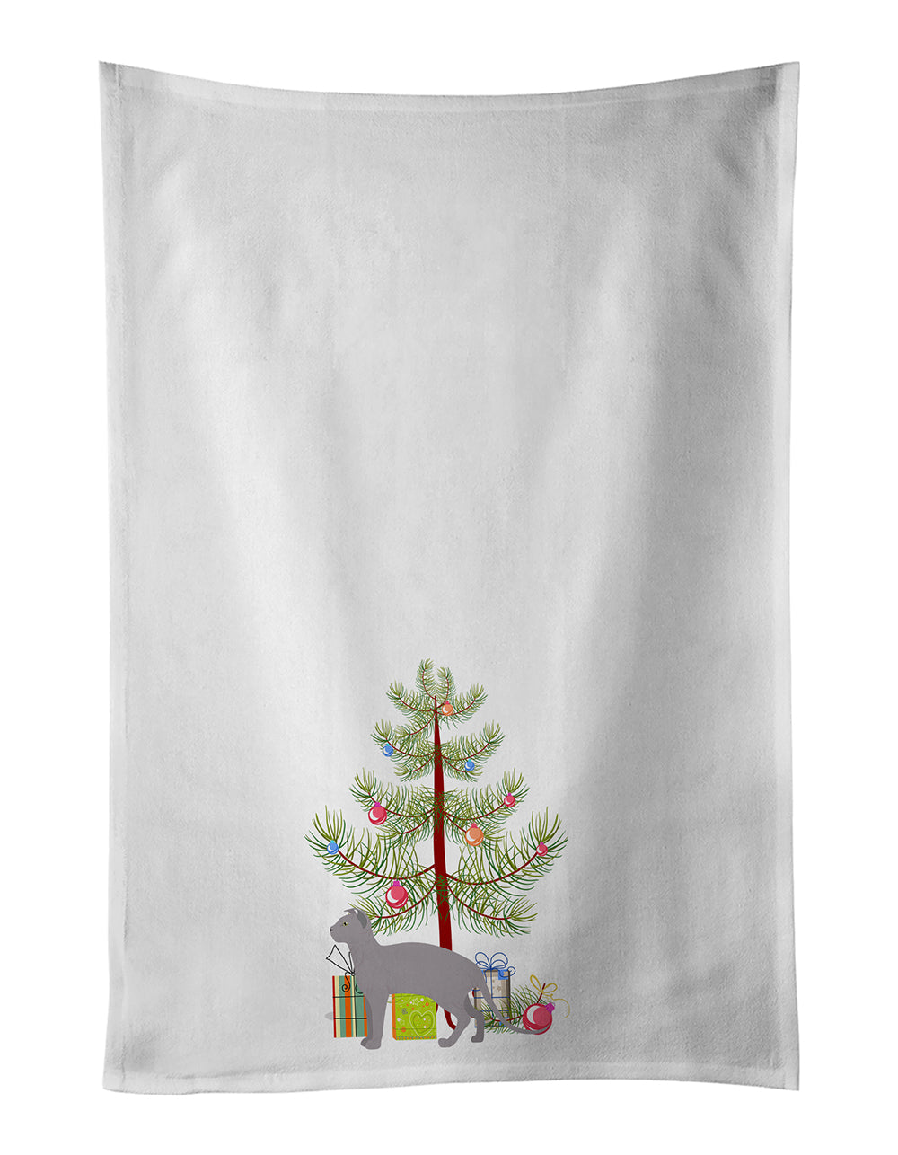 Ukrainian Levkoy Cat Christmas Kitchen Towel Set of 2 - One Color / One Size - Home & Garden - Home Textile - Towels