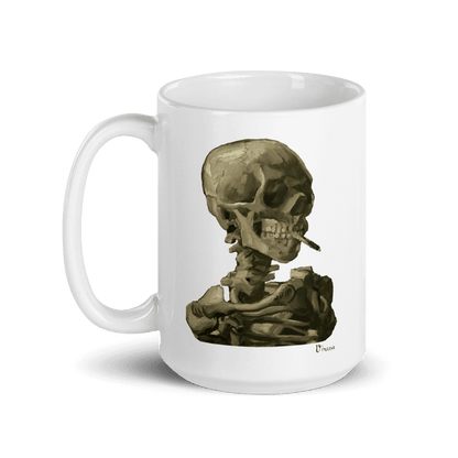 Van Gogh Skull of a Skeleton With Burning Cigarette 1886 Mug - 15oz (444mL) - Home & Garden - Kitchen Dining & Bar