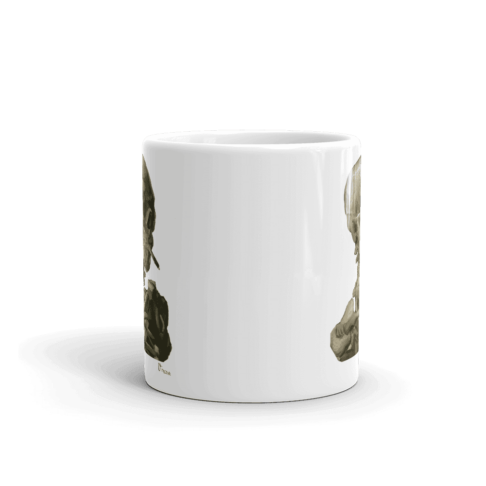 Van Gogh Skull of a Skeleton With Burning Cigarette 1886 Mug - Home & Garden - Kitchen Dining & Bar - Drinkware