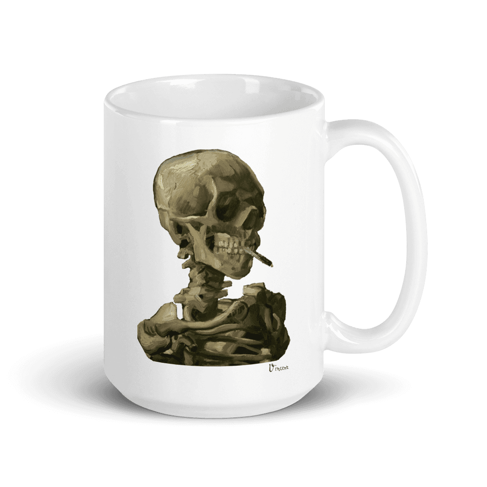 Van Gogh Skull of a Skeleton With Burning Cigarette 1886 Mug - Home & Garden - Kitchen Dining & Bar - Drinkware