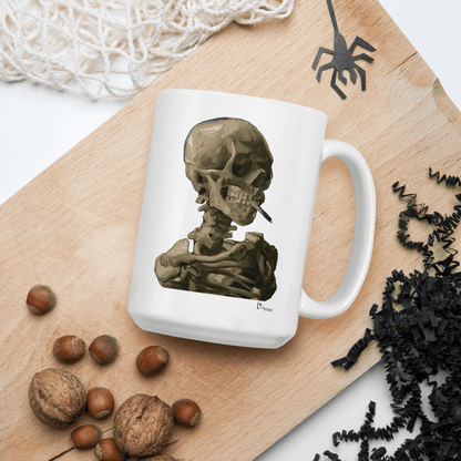 Van Gogh Skull of a Skeleton With Burning Cigarette 1886 Mug - Home & Garden - Kitchen Dining & Bar - Drinkware