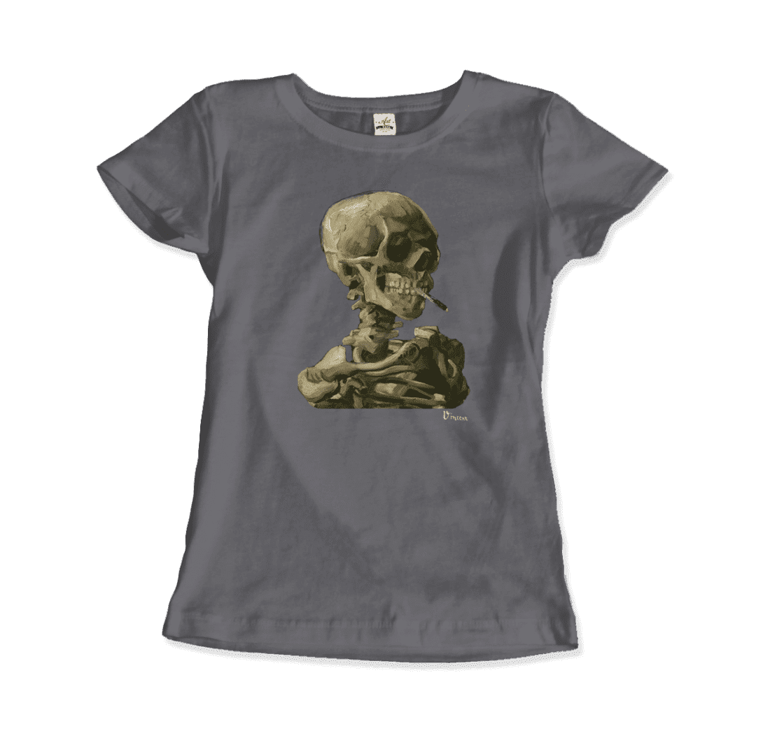 Van Gogh Skull of a Skeleton With Burning Cigarette 1886 T-Shirt - Men / City Green / Small - Men’s Fashion - Men’s