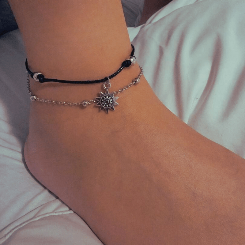 Vintage Boho Multi Layer Sun Anklet Ankle Bracelet - One Color / One Size - Jewelry & Accessories