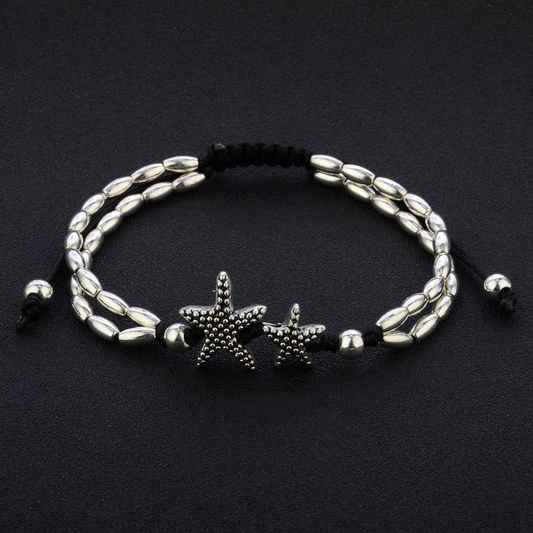Vintage Double Beaded Starfish Anklet Ankle Bracelet - One Color / One Size - Jewelry & Accessories