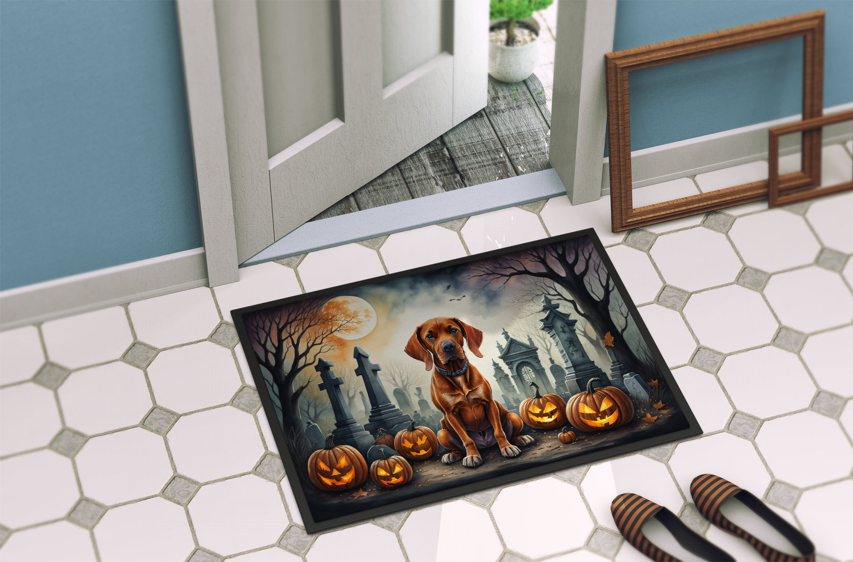 Vizsla Spooky Halloween Doormat - One Color / One Size - Home & Garden - Home Textile - Carpets & Rugs