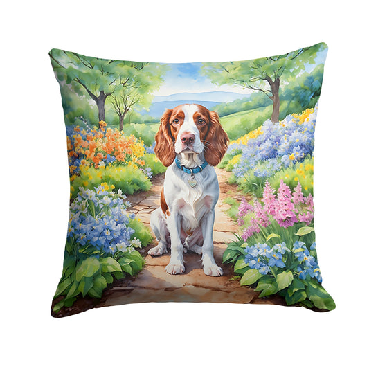 Welsh Springer Spaniel Spring Path Throw Pillow - One Color / One Size - Home & Garden - Home Textile - Pillows