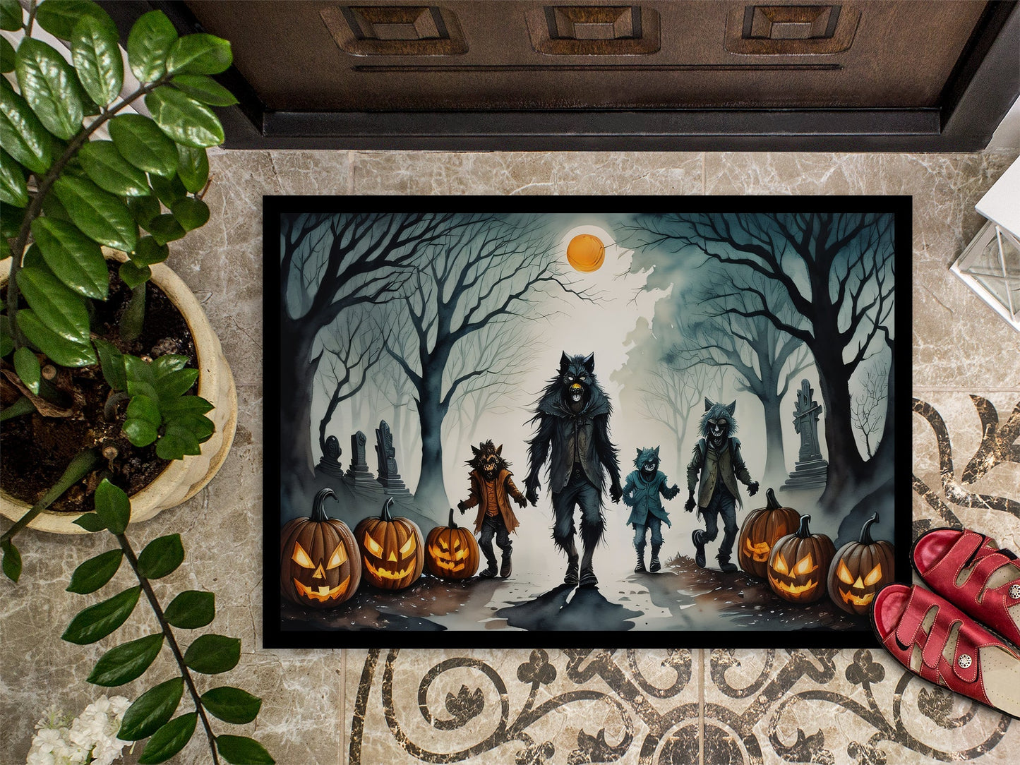 Werewolves Spooky Halloween Doormat - One Color / One Size - Home & Garden - Home Textile - Carpets & Rugs