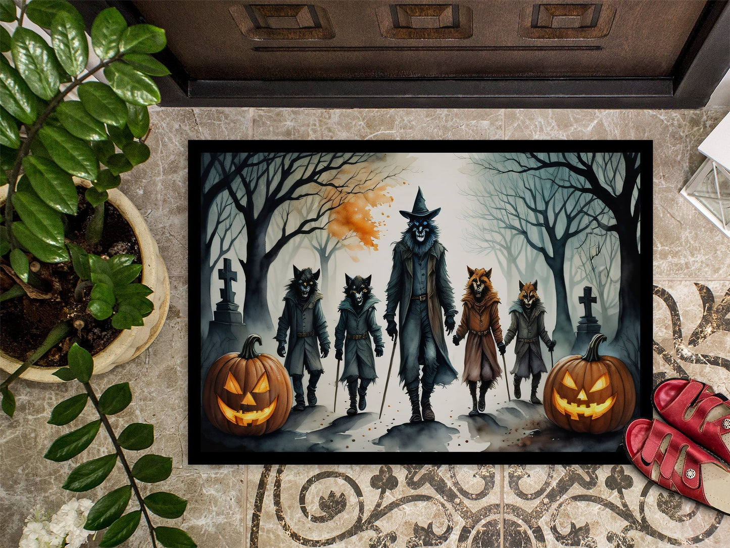 Werewolves Spooky Halloween Doormat - One Color / One Size - Home & Garden - Home Textile - Carpets & Rugs