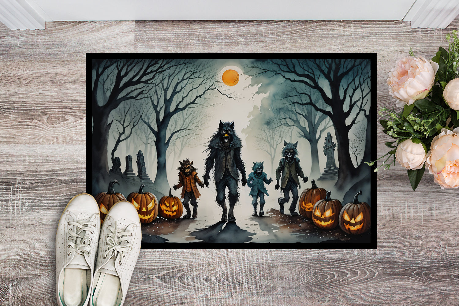 Werewolves Spooky Halloween Doormat - One Color / One Size - Home & Garden - Home Textile - Carpets & Rugs