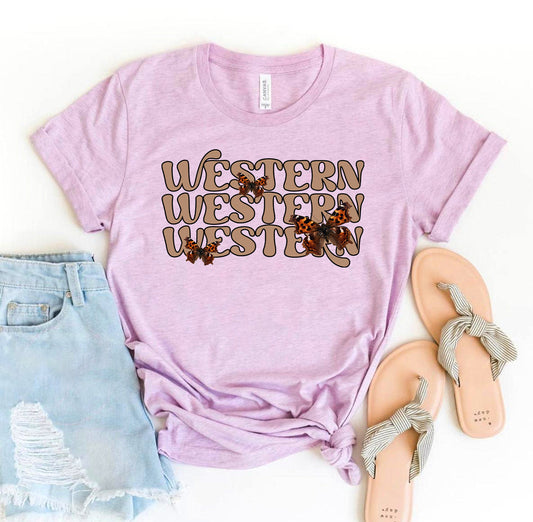Western Butterfly T-Shirt - Women’s Fashion - Women’s Clothing - Tops & Tees - T-Shirts