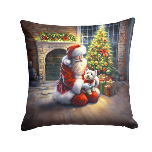 Westie and Santa Claus Throw Pillow - One Color / One Size - Home & Garden - Home Textile - Pillows