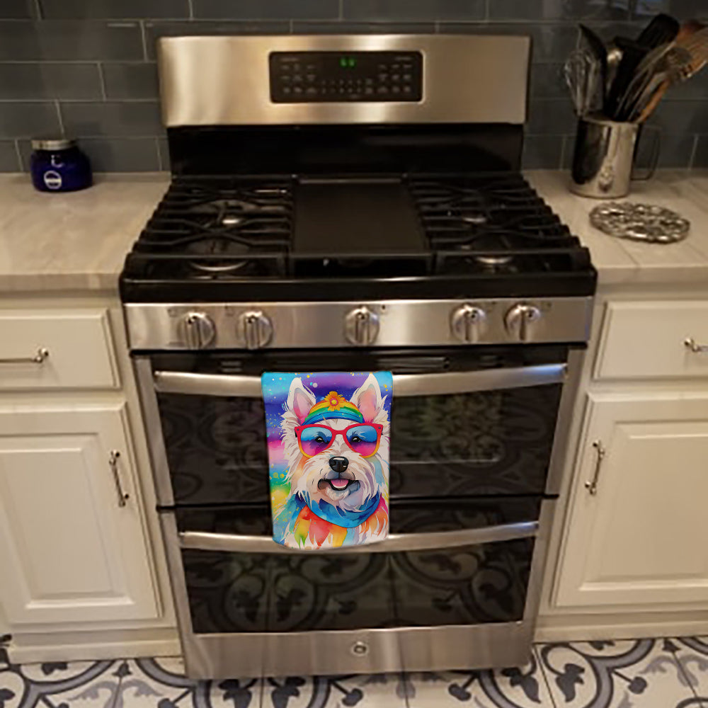 Westie Hippie Dawg Kitchen Towel - One Color / One Size - Home & Garden - Home Textile - Towels