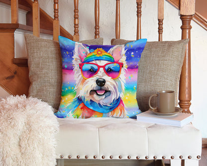 Westie Hippie Dawg Throw Pillow - One Color / One Size - Home & Garden - Home Textile - Pillows