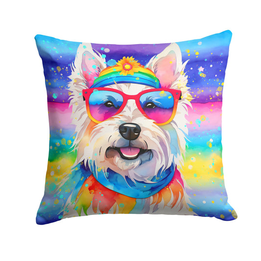 Westie Hippie Dawg Throw Pillow - One Color / One Size - Home & Garden - Home Textile - Pillows