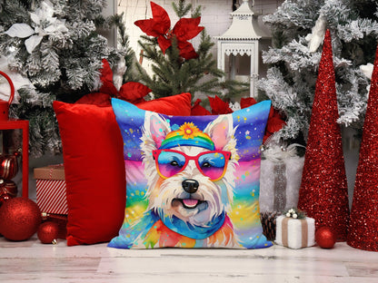 Westie Hippie Dawg Throw Pillow - One Color / One Size - Home & Garden - Home Textile - Pillows