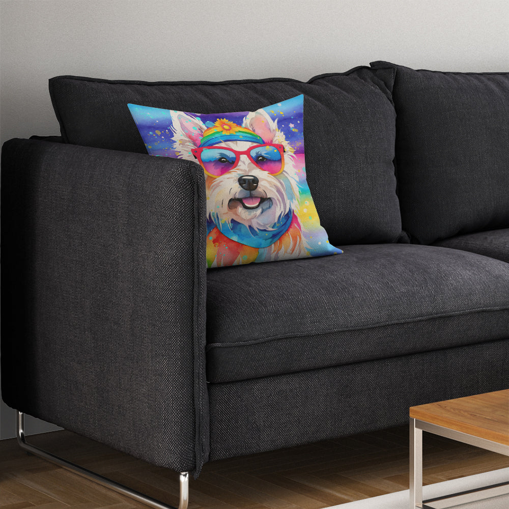 Westie Hippie Dawg Throw Pillow - One Color / One Size - Home & Garden - Home Textile - Pillows
