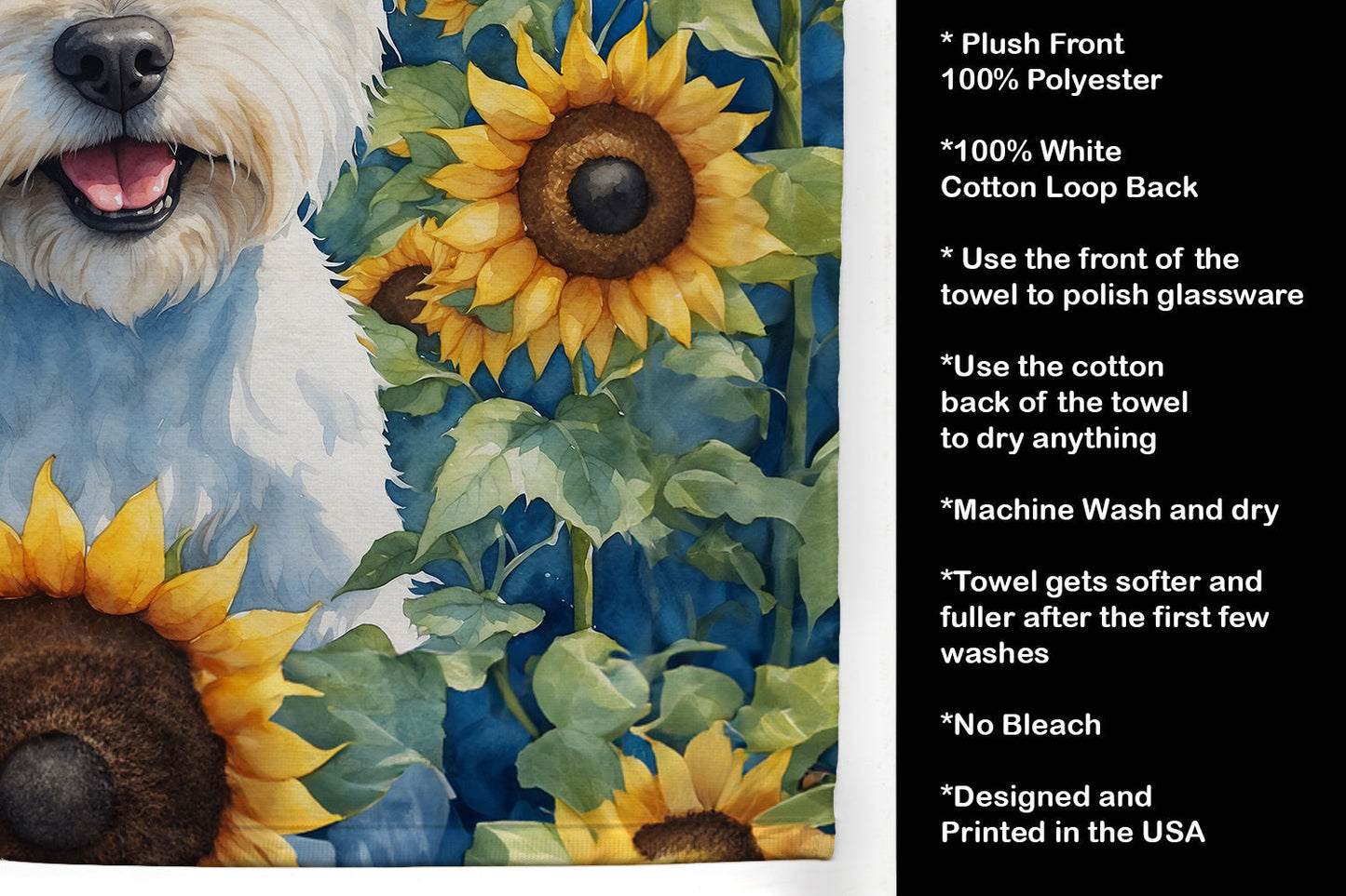 Westie in Sunflowers Kitchen Towel - One Color / One Size - Home & Garden - Home Textile - Towels
