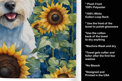 Westie in Sunflowers Kitchen Towel - One Color / One Size - Home & Garden - Home Textile - Towels