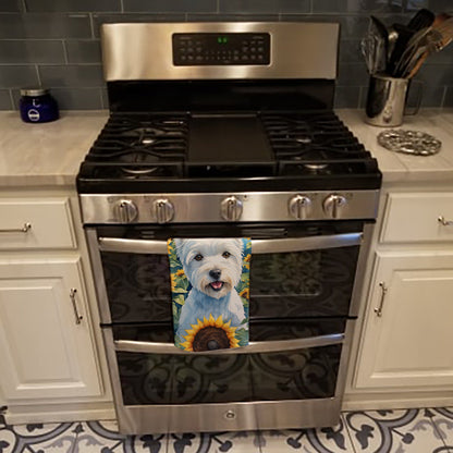Westie in Sunflowers Kitchen Towel - One Color / One Size - Home & Garden - Home Textile - Towels