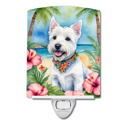 Westie Luau Ceramic Night Light - One Color / One Size - Home & Garden - Home Improvement - Lights & Lighting - Night