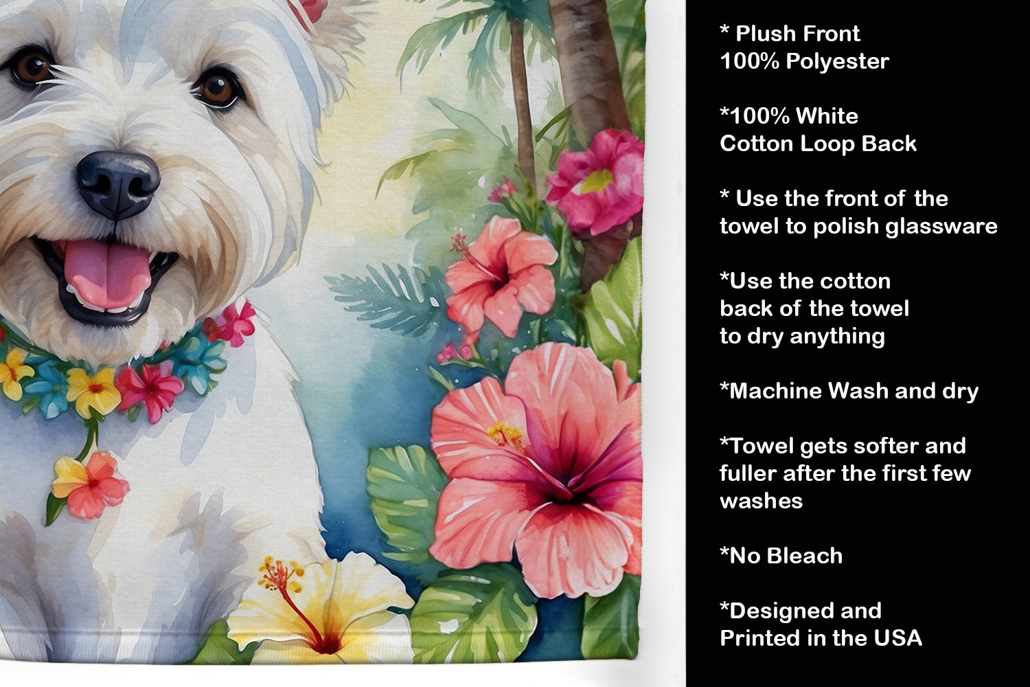Westie Luau Kitchen Towel - One Color / One Size - Home & Garden - Home Textile - Towels