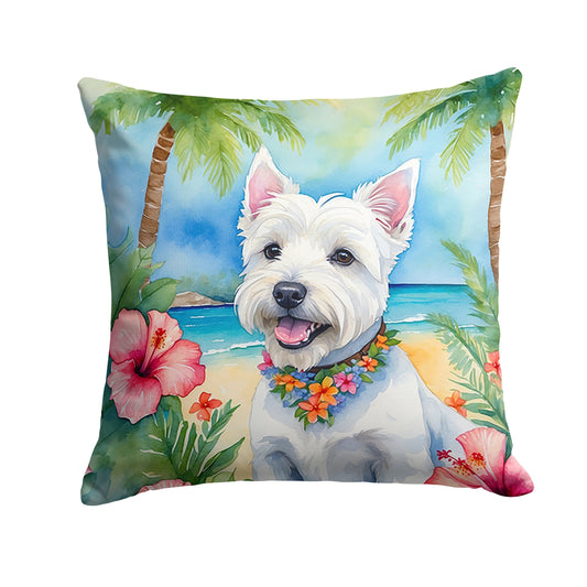 Westie Luau Throw Pillow - One Color / One Size - Home & Garden - Home Textile - Pillows
