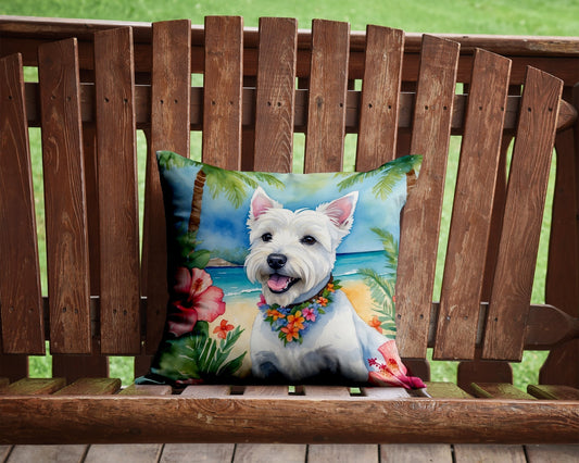 Westie Luau Throw Pillow - One Color / One Size - Home & Garden - Home Textile - Pillows