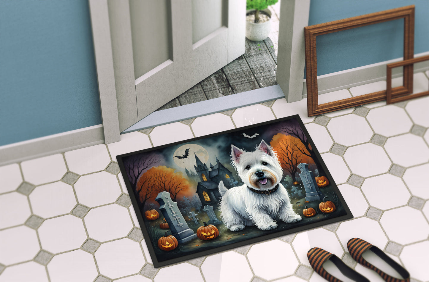 Westie Spooky Halloween Doormat - One Color / One Size - Home & Garden - Home Textile - Carpets & Rugs