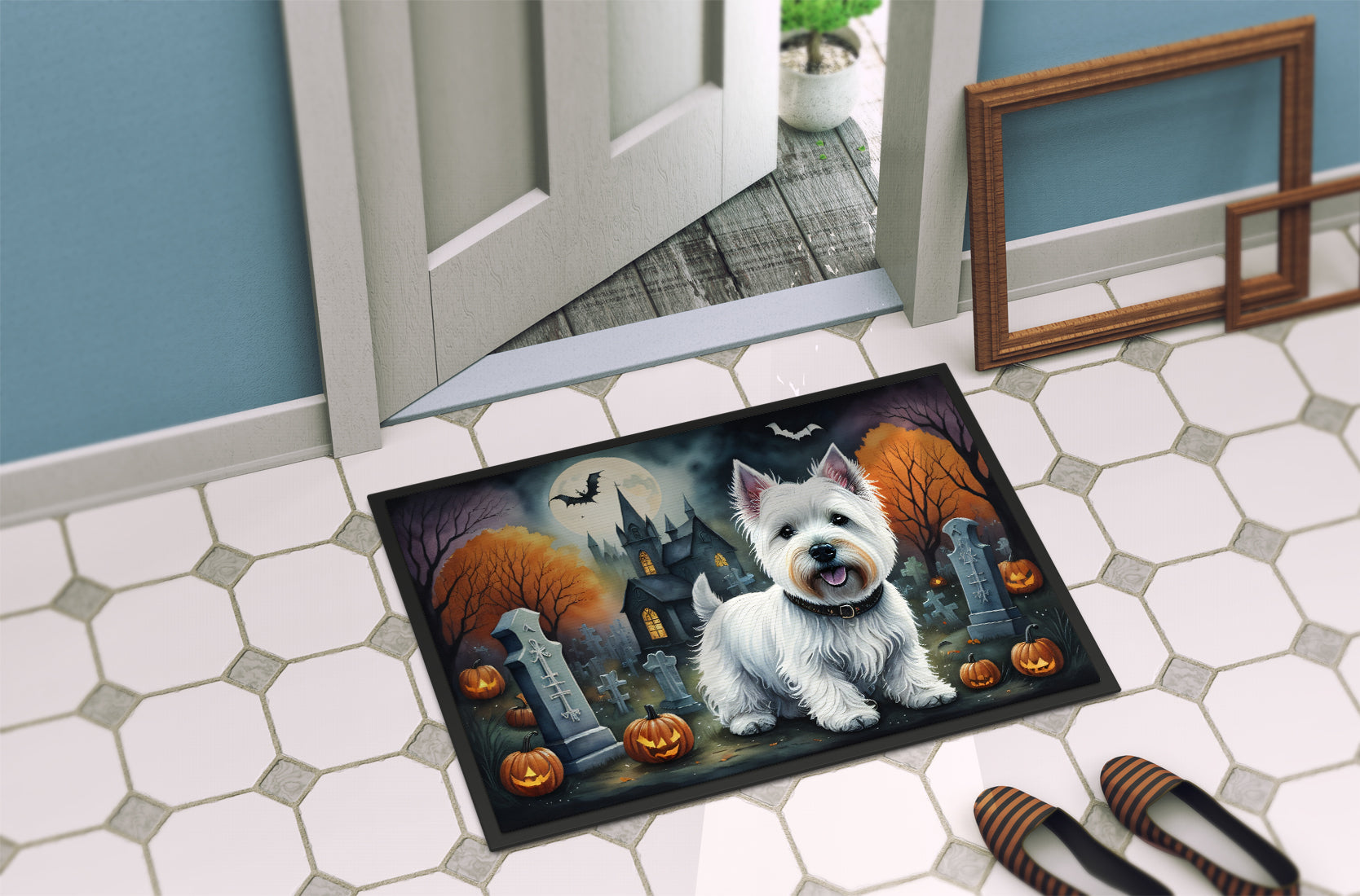 Westie Spooky Halloween Doormat - One Color / One Size - Home & Garden - Home Textile - Carpets & Rugs
