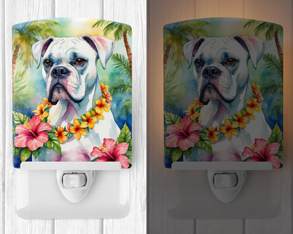 White Boxer Luau Ceramic Night Light - One Color / One Size - Home & Garden - Home Improvement - Lights & Lighting