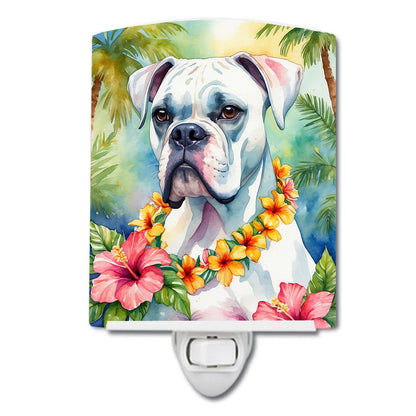 White Boxer Luau Ceramic Night Light - One Color / One Size - Home & Garden - Home Improvement - Lights & Lighting