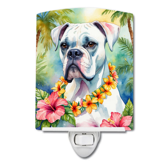 White Boxer Luau Ceramic Night Light - One Color / One Size - Home & Garden - Home Improvement - Lights & Lighting