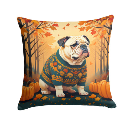 White English Bulldog Fall Throw Pillow - One Color / One Size - Home & Garden - Home Textile - Pillows