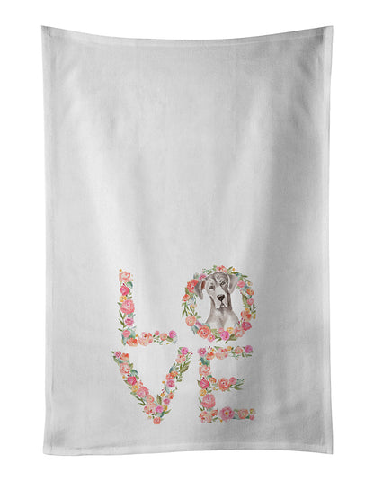 White Great Dane Love Kitchen Towel Set of 2 - One Color / One Size - Home & Garden - Home Textile - Towels