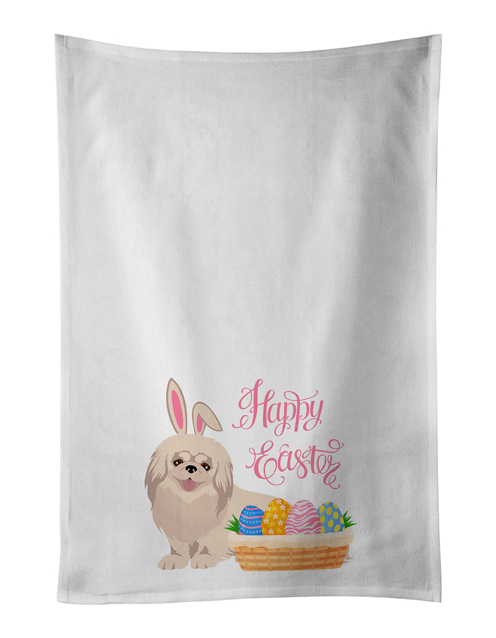 White Pekingese Easter Kitchen Towel Set of 2 - One Color / One Size - Home & Garden - Home Textile - Towels
