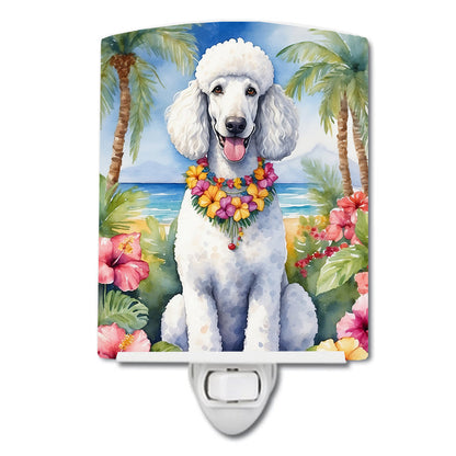 White Poodle Luau Ceramic Night Light - One Color / One Size - Home & Garden - Home Improvement - Lights & Lighting
