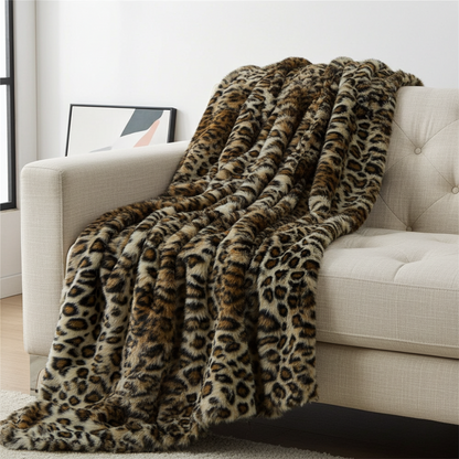 Wild Leo Faux Fur Luxury Throw Blanket - Home & Garden - Home Textile - Bedding